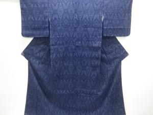 アンティーク　菱華紋織出し本場結城紬80亀甲着物（ちぢみ）